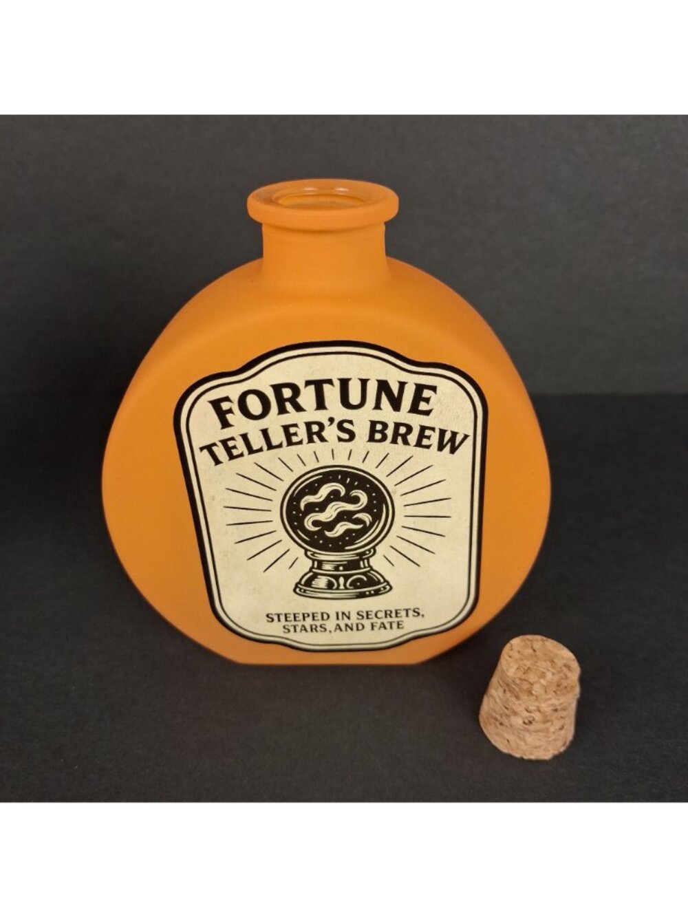 A Pair of Halloween Themed Glass Potion Bottles w/Cork Witch's Brew & Fortune Te - Picture 6 of 10
